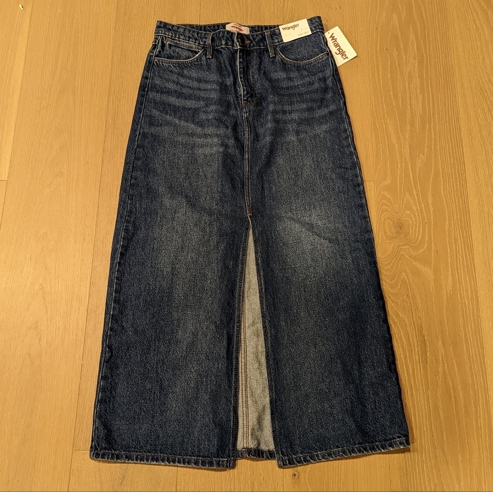 Wrangler Dark Indigo Denim Maxi Skirt